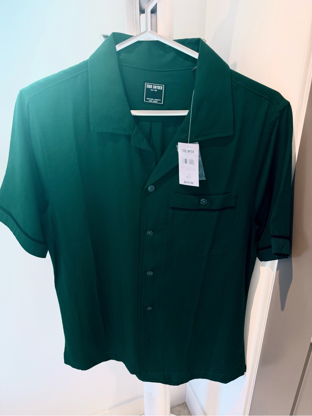 NWT Todd Snyder Piped Rayon Twill Shirt Small